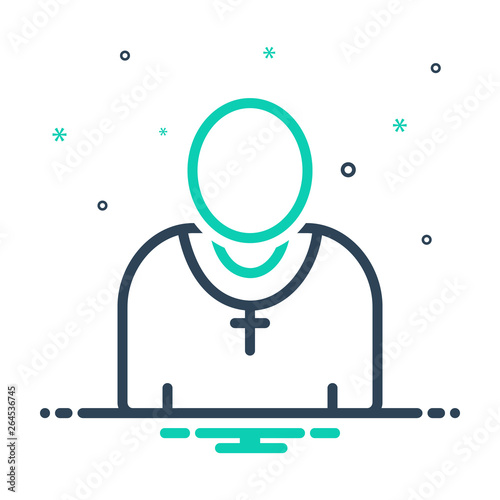 Mix line icon for preacherman 