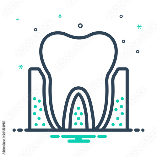 Mix line icon for periodontics 