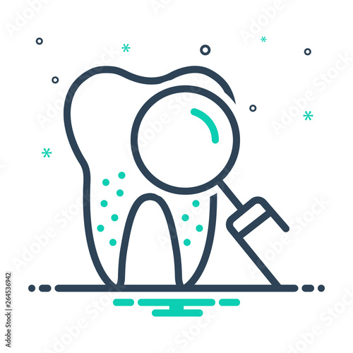 Mix line icon for periodontics dental 