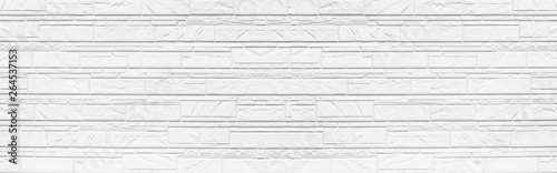 Panorama of White modern brick wall texture and background seamless