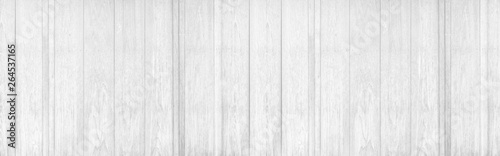 Panorama of white wood wall texture and background