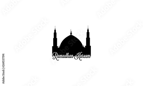 mosque and moon in ramadhan kareem photo