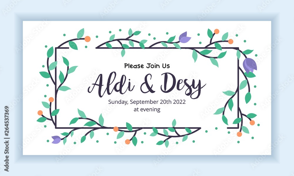 Wedding marriage invitation card template