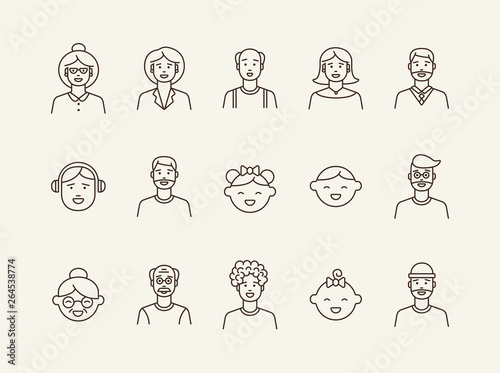 Smiling faces icons