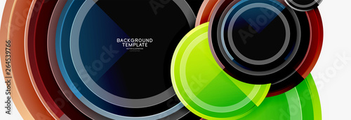 Abstract round geometric shapes  modern circles background
