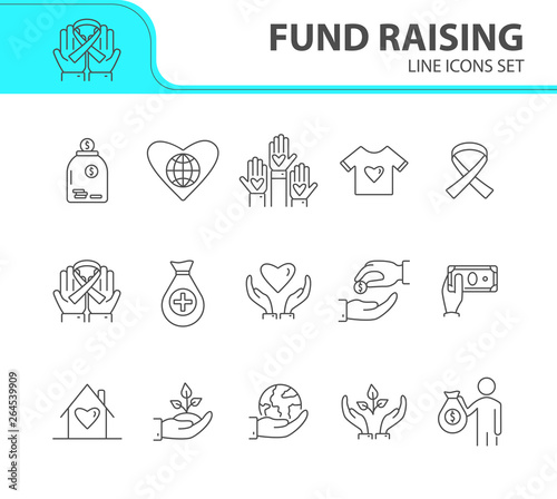 Fund raising icons