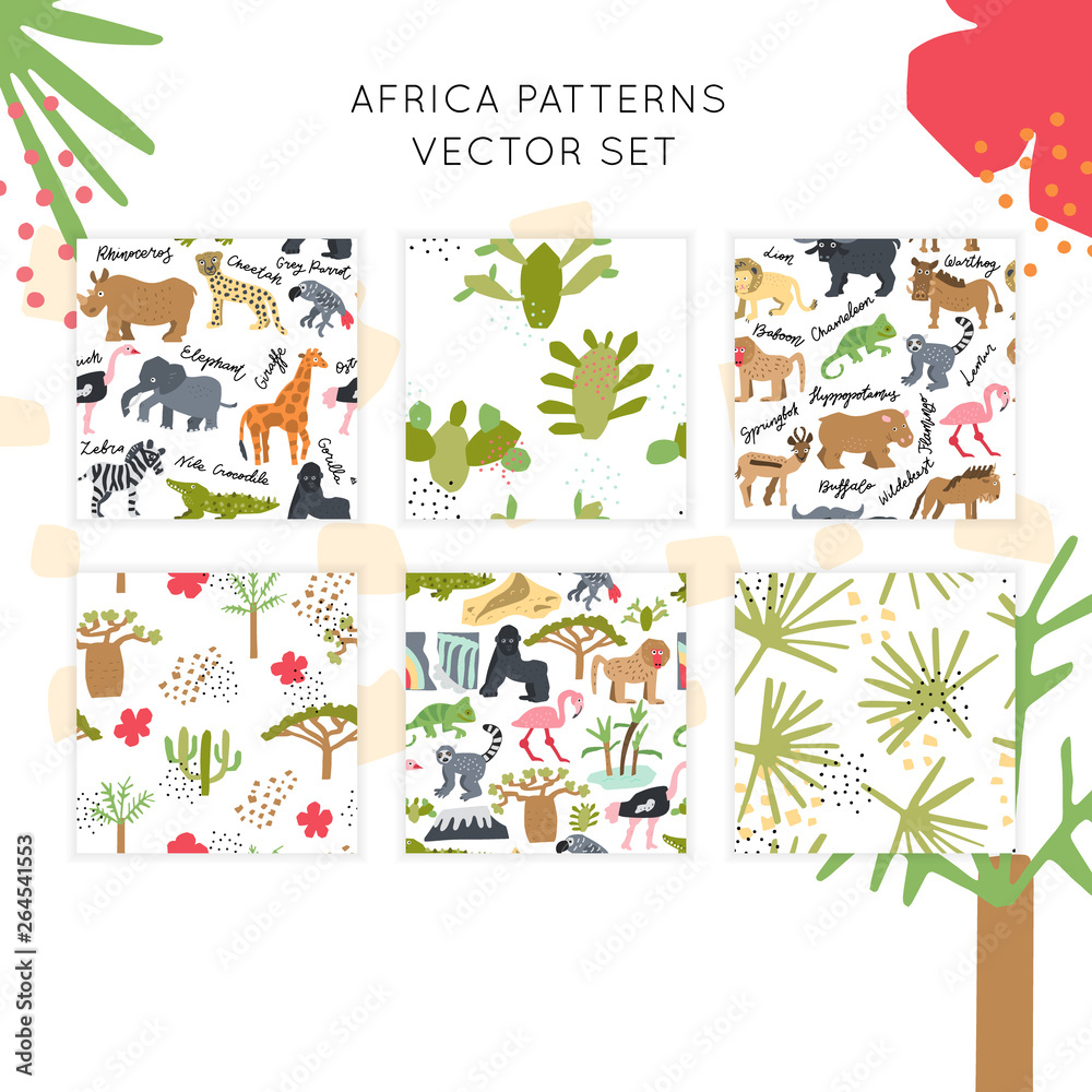 African Safari Vector set