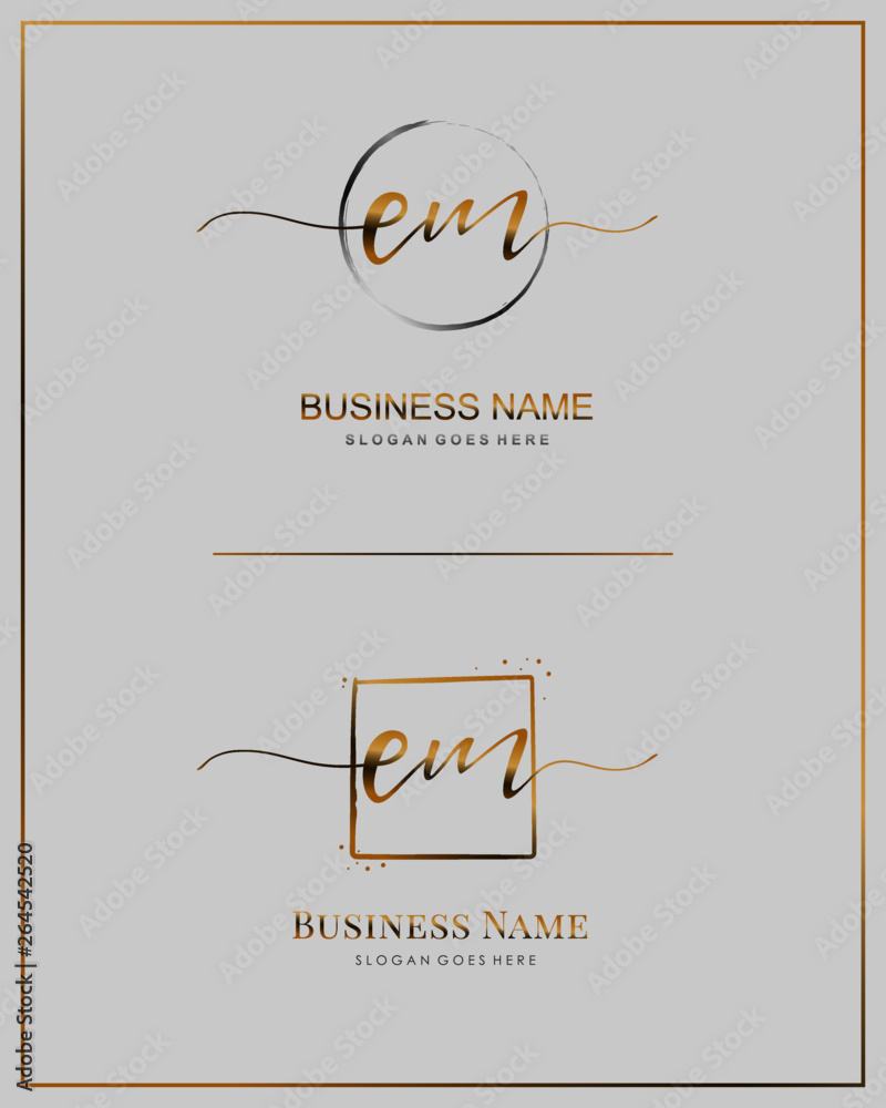 Initial E M EM handwriting logo vector. Letter handwritten logo ...