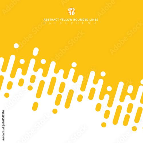 Abstract yellow mustard rounded lines diagonal halftone transition.