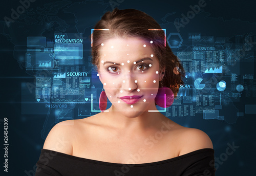 Digital Face Recognition System concept