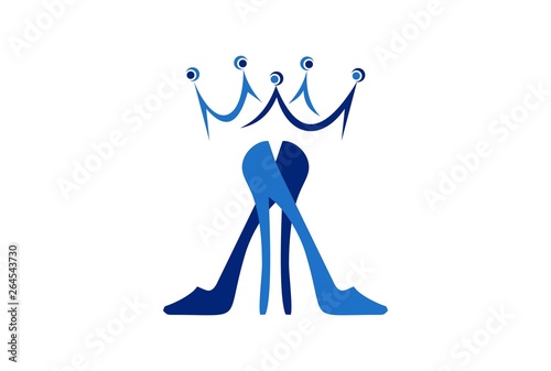 queen shoes high heels abstract logo icon