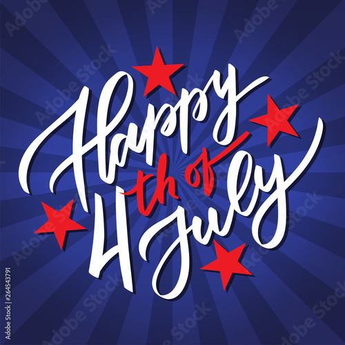 4th of July - hand-writing, calligraphy