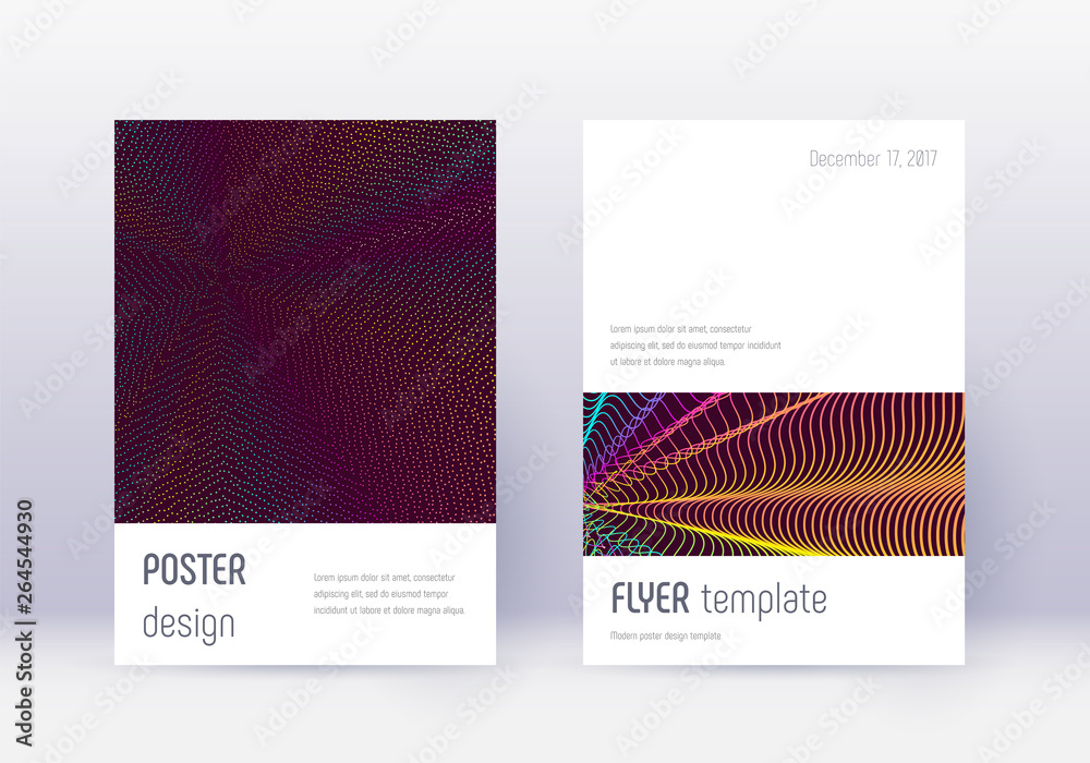 Fototapeta premium Minimalistic cover design template set. Rainbow ab