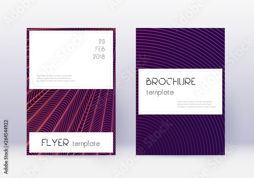 Stylish cover design template set. Violet abstract