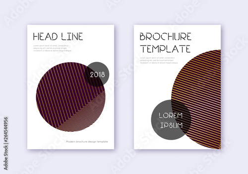 Trendy cover design template set. Gold abstract li