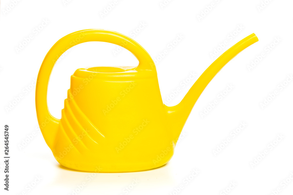 yellow watering can isolated on white background yellow watering can isolated on white background