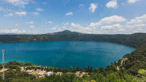 View of Lake Albano from the town of Castel Gandolfo  Italy