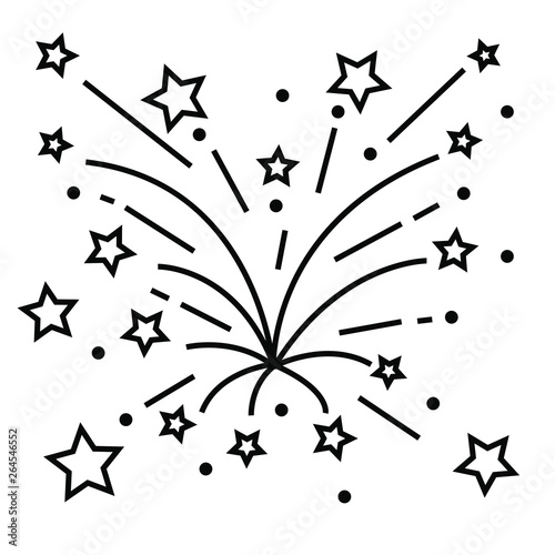 Fireworks line icon  outline vector sign  linear pictogram isolated on white. logo illustration