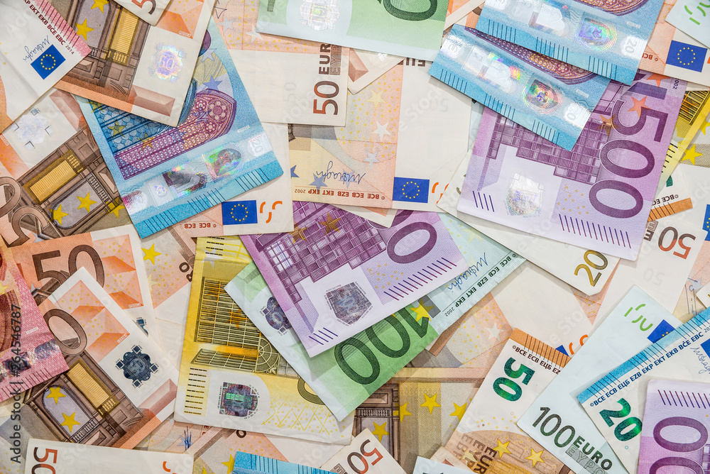 background of all euro bills for dwsing