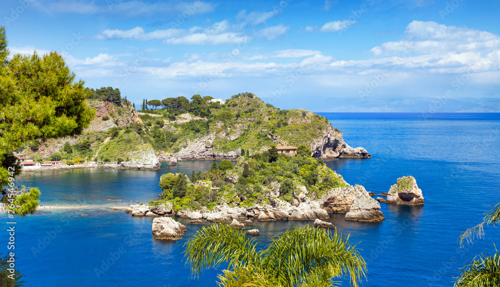 Isola Bella is small island near Taormina, Sicily, southern Italy.