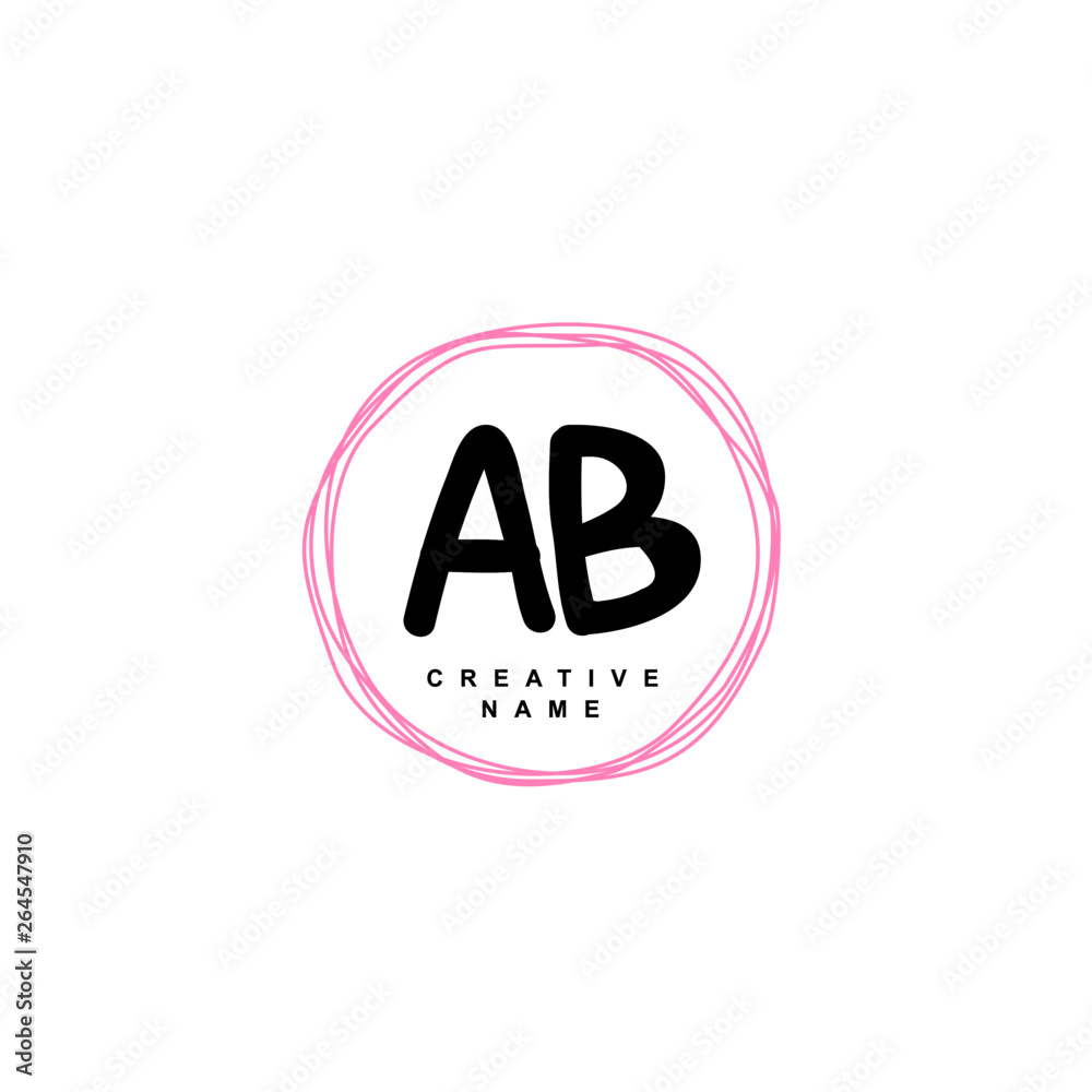 A B AB Initial logo template vector. Letter logo concept