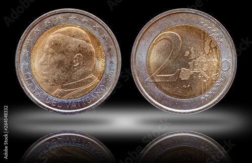 Fototapeta Naklejka Na Ścianę i Meble -  Vatican 2 two euro coin minted 2002 condition mint