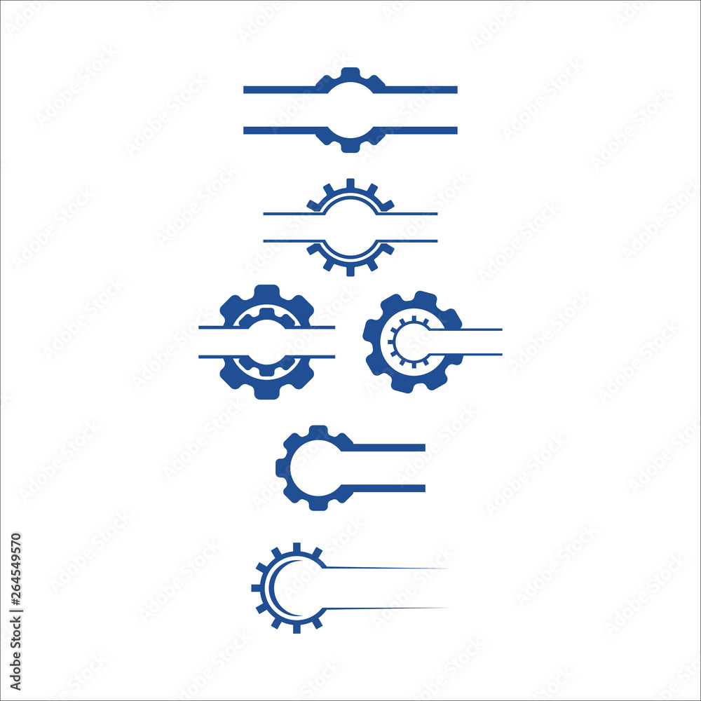 blue gear logo collection set bundle blue gear logo collection set bundle