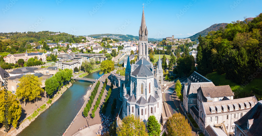 Sanctuary Our Lady Church, Lourdes - obrazy, fototapety, plakaty 