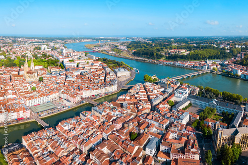Bayonne aerial panoramic view, France