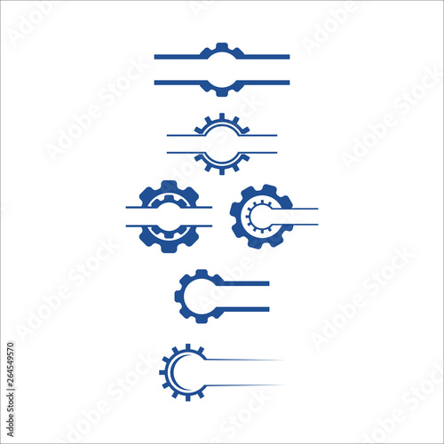 blue gear logo collection set bundle
