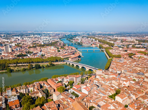 Toulouse aerial panoramic view, France