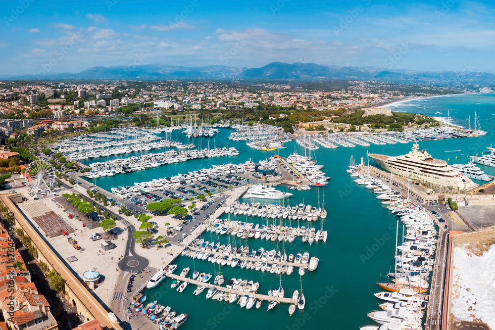 Obraz premium Antibes aerial panoramic view, France