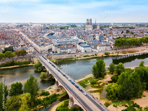 Orleans aerial panoramic view, France photo