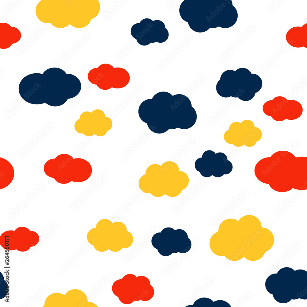 Obraz premium Cloudy sky vector seamless pattern texture