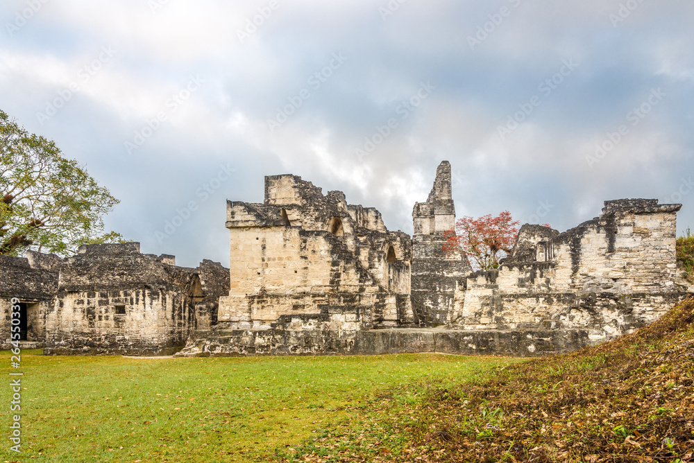 Central Acropolis of Ancient City Tikal In Tikal National Park - Guatemala