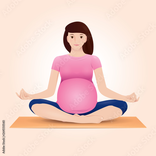 a mother is doing yoga during her pregnancy