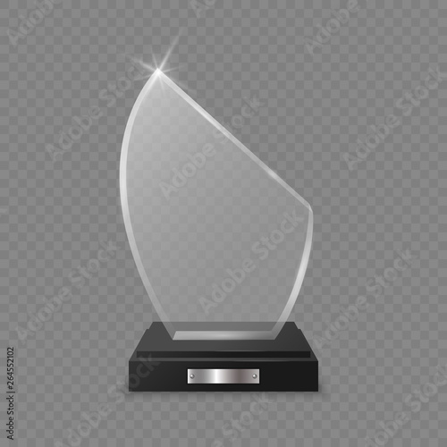 Glass trophy award