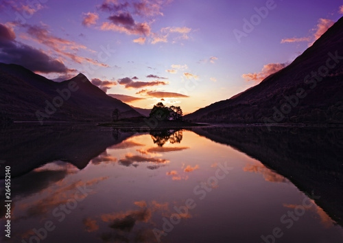 Paps of Glencoe Sunset, Highlands, Scotland photo