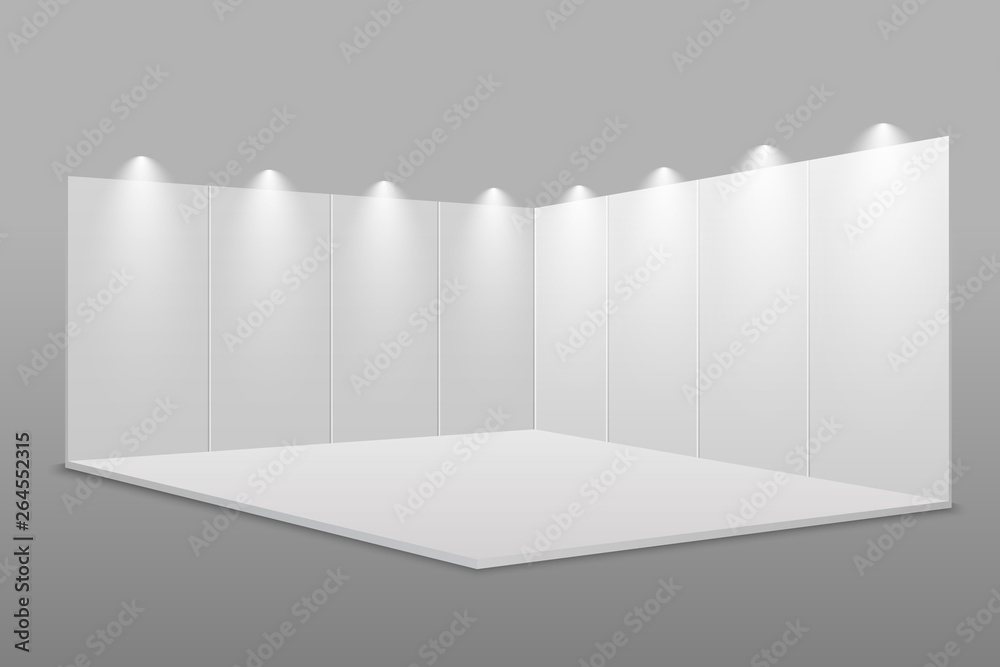 Fototapeta premium White blank exhibition stand.