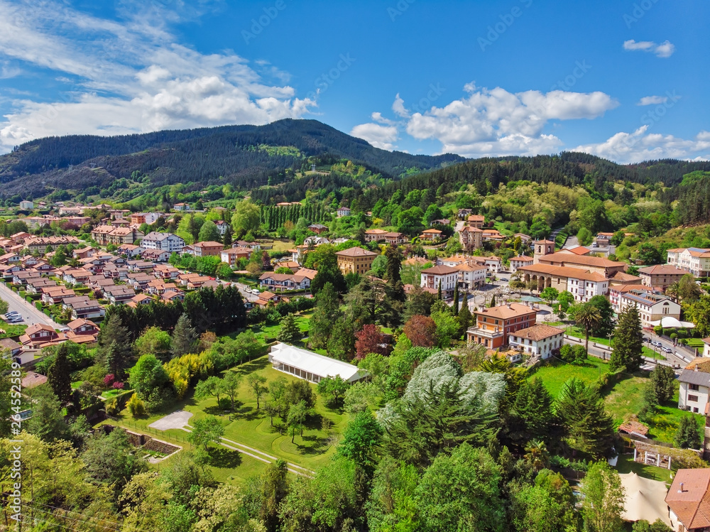 Aerial view of Gordexola, Basque country, Spain.