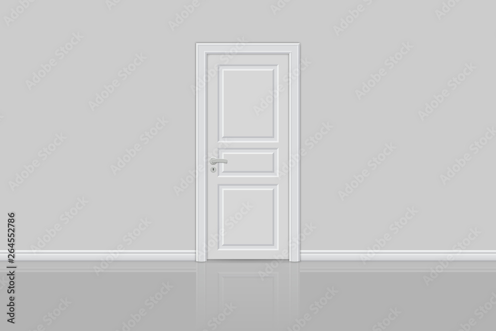 closed realistic door isolated