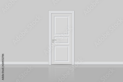 closed realistic door isolated