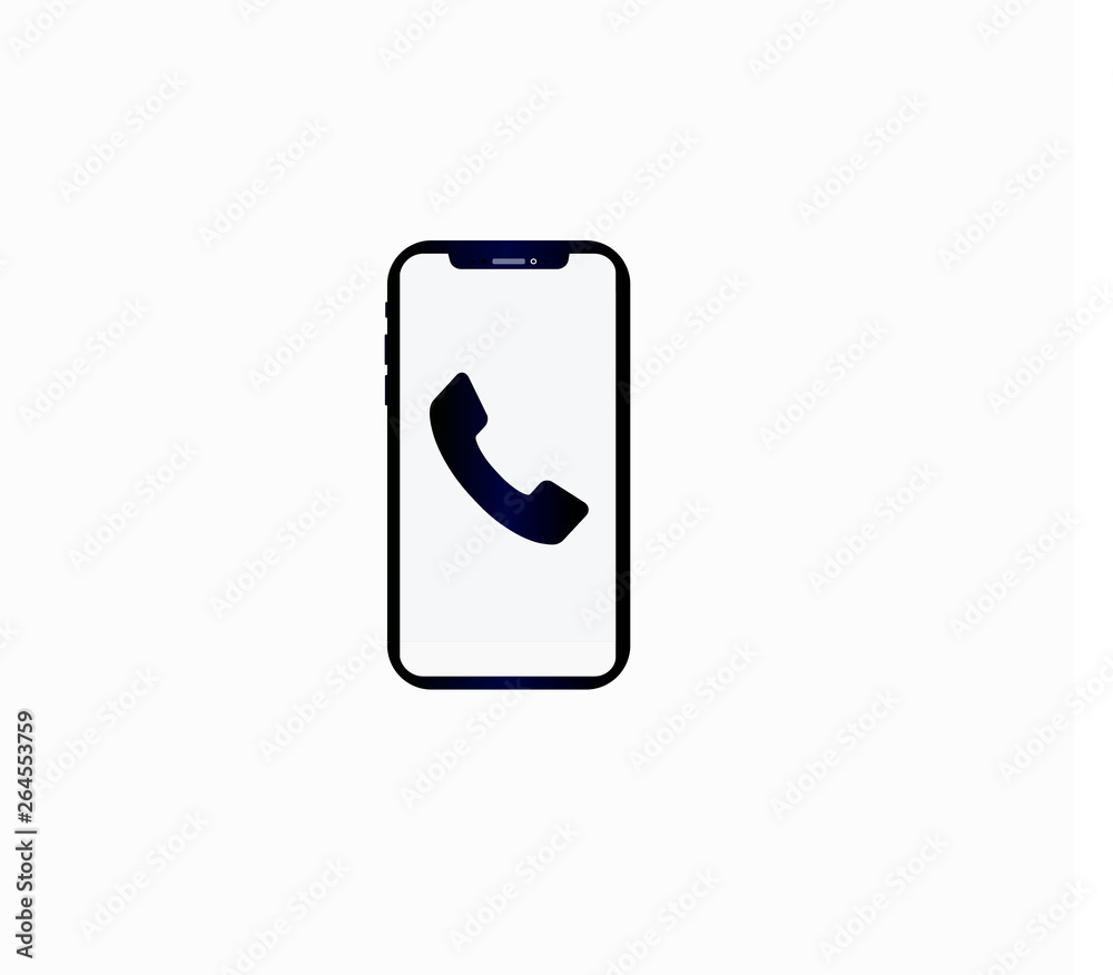 Smartphone and handset web icon - call isolated. Vector icon for website, phone, touchscreen Smartphone and handset web icon - call isolated. Vector icon for website, phone, touchscreen