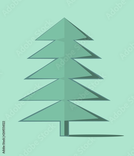Green monochrome spruce on background