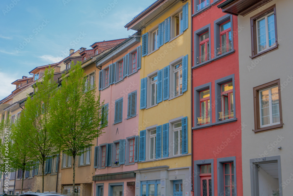 colorful old houses in the old town of Schaffhausen