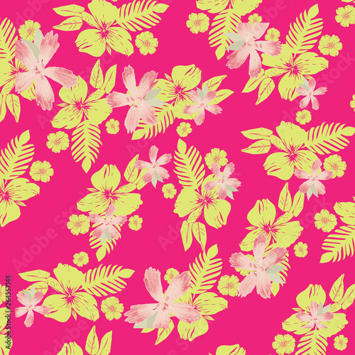 Floral bouquet pattern with small flowers and leaves © Erkan-design