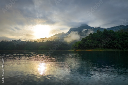Sunrise on Cheow Lan Lake, Khao Sok National Park, Thailand