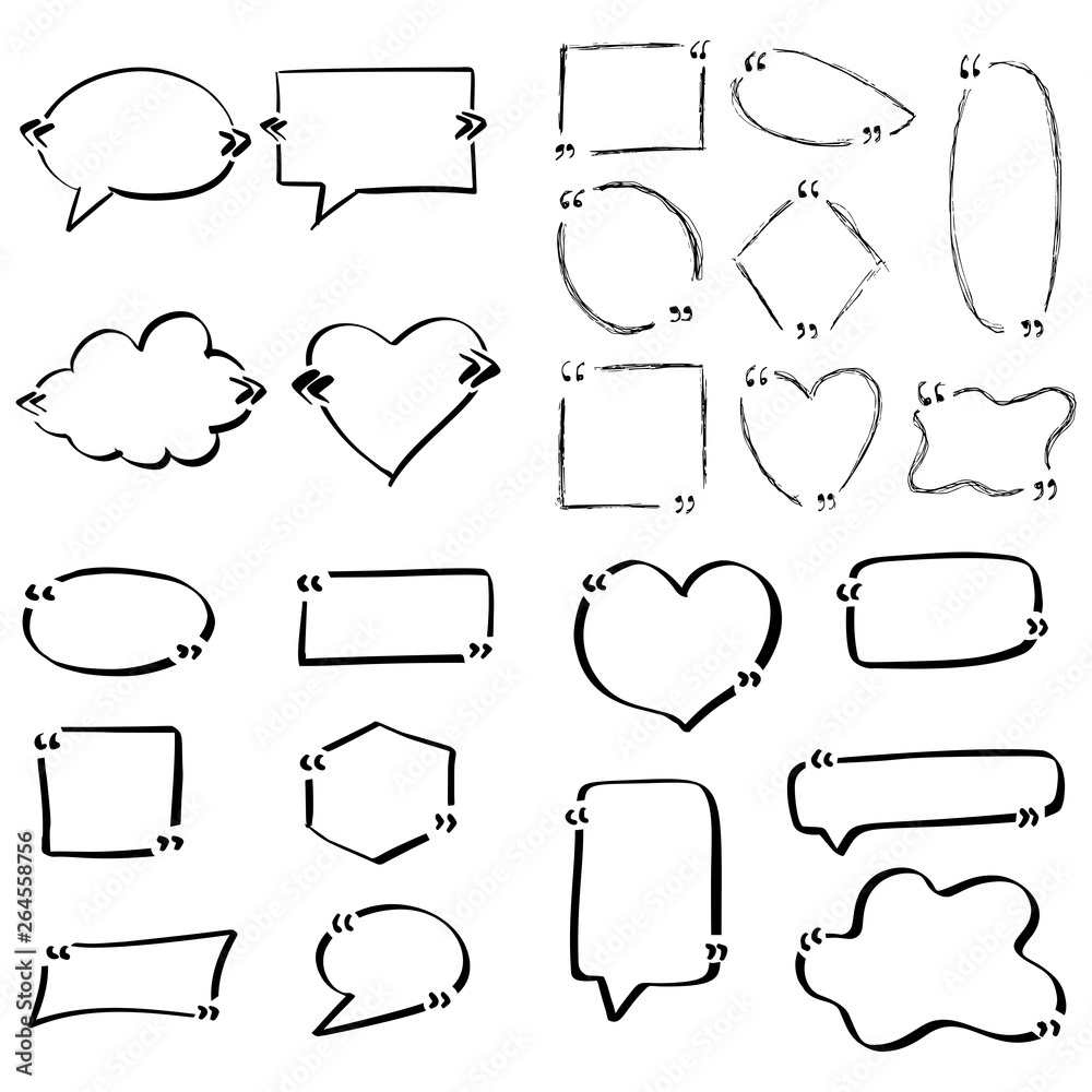 Obraz premium Quotes hand drawn set template