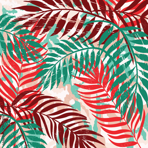 Tropical palm leaves, jungle leaves 