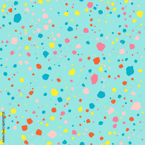 Terrazzo seamless pattern. Colorful vector background with abstract print. Ornament for fabric and interior design